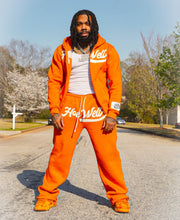 HoeWell Distressed Zipper Jogger Set