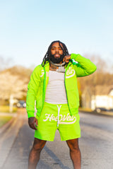 HoeWell Distressed Zipper Shorts Set