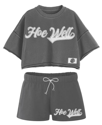Women 2 Piece HoeWell Casual Fit Short Set Crop (PRE-ORDER)