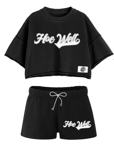 Women 2 Piece HoeWell Casual Fit Short Set Crop (PRE-ORDER)