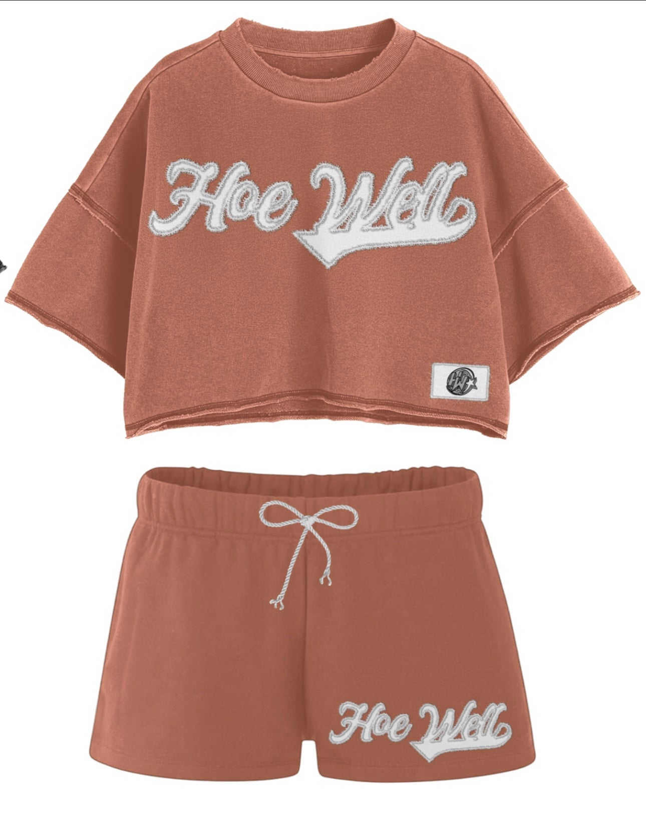 Women 2 Piece HoeWell Casual Fit Short Set Crop (PRE-ORDER)