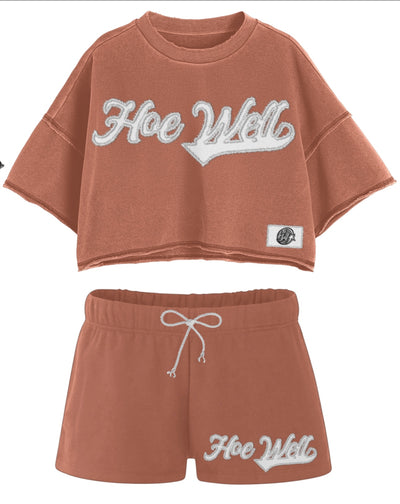 Women 2 Piece HoeWell Casual Fit Short Set Crop (PRE-ORDER)