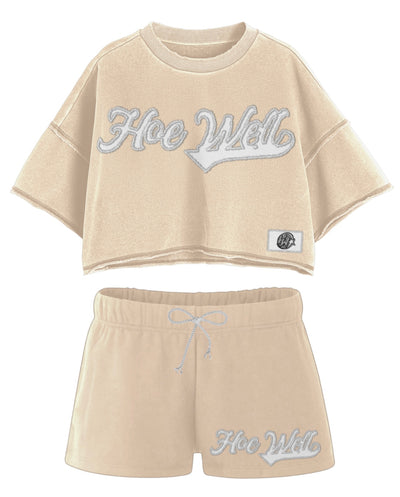 Women 2 Piece HoeWell Casual Fit Short Set Crop (PRE-ORDER)